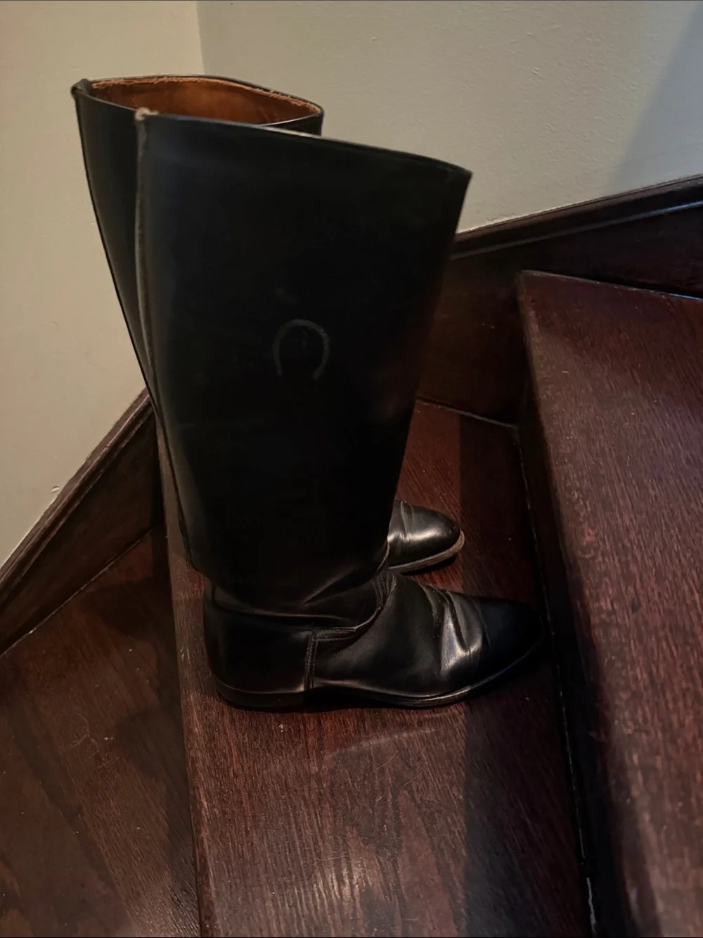 Tall Black Leather Riding Boots